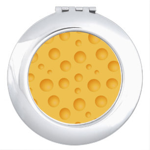 Yellow Cheese Pattern Makeup Mirror