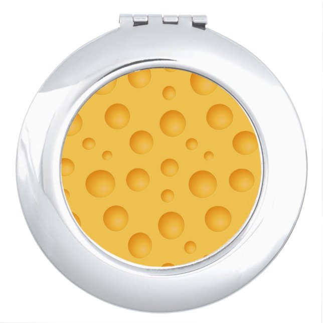 Yellow Cheese Pattern Makeup Mirror (Front)