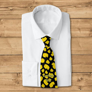 Yellow Cheese Pattern Neck Tie