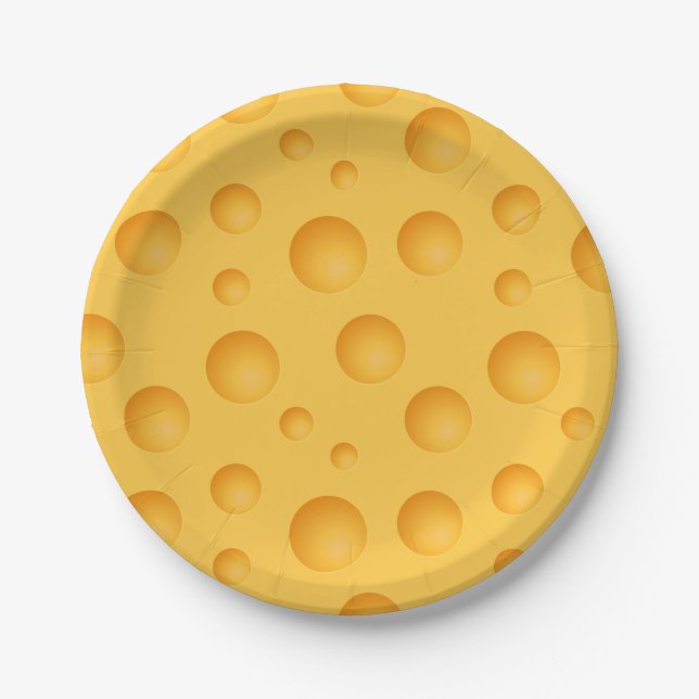 Yellow Cheese Pattern Paper Plates (Front)
