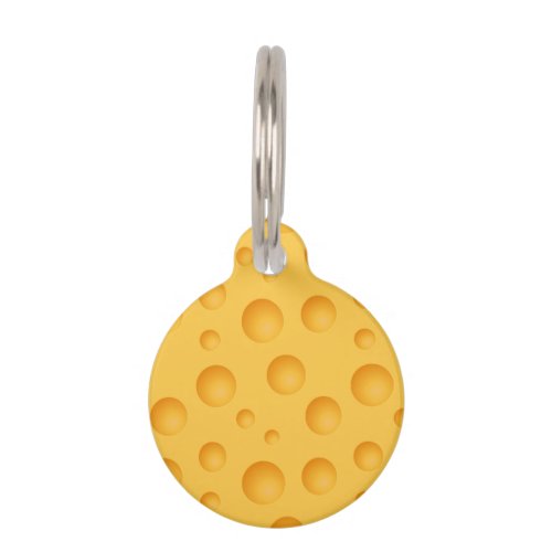 Yellow Cheese Pattern Pet Tag