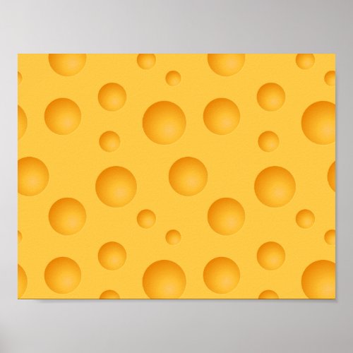 Yellow Cheese Pattern Poster