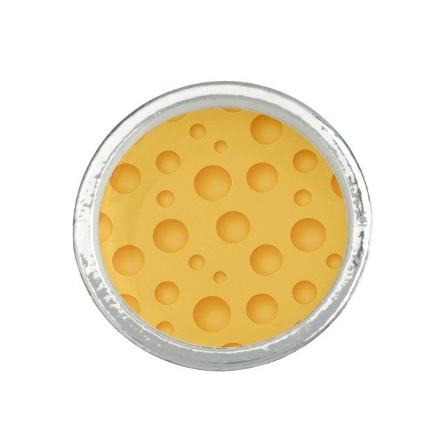 Yellow Cheese Pattern Ring (Front)