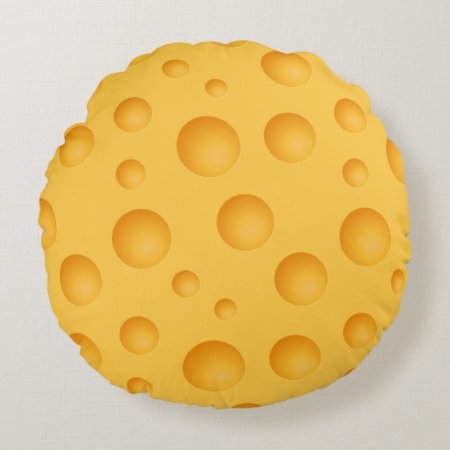 Yellow Cheese Pattern Round Pillow