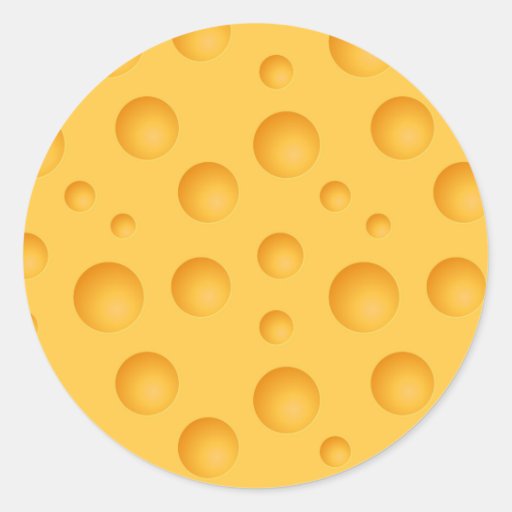 Yellow Cheese Pattern Classic Round Sticker | Zazzle