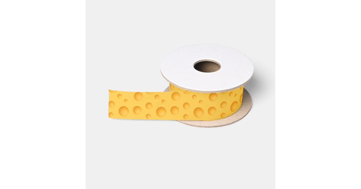 Cheese Pattern Ribbon Yellow Cheese Pattern Satin Ribbon | Zazzle