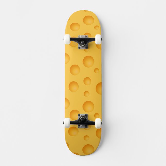 Yellow Cheese Pattern Skateboard Deck (Front)