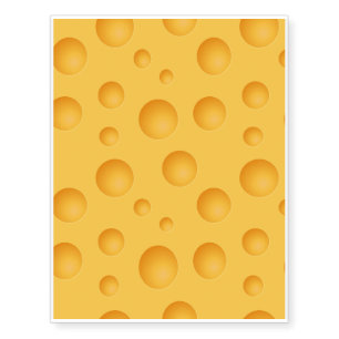 Yellow Cheese Pattern Temporary Tattoos