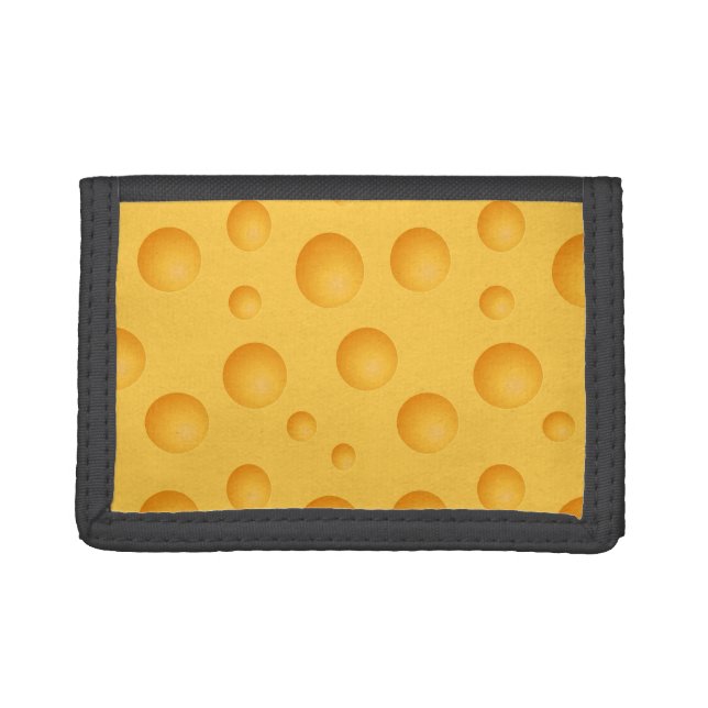 Yellow Cheese Pattern Trifold Wallet (Front)