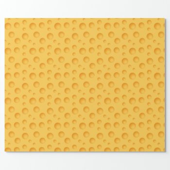 Yellow Cheese Pattern Wrapping Paper by allpattern at Zazzle