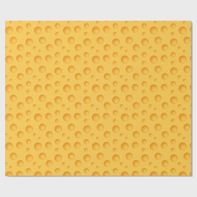 Yellow Cheese Pattern Wrapping Paper (Flat)