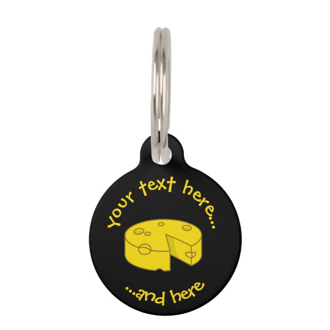 Yellow Cheese Pet ID Tag (Front)