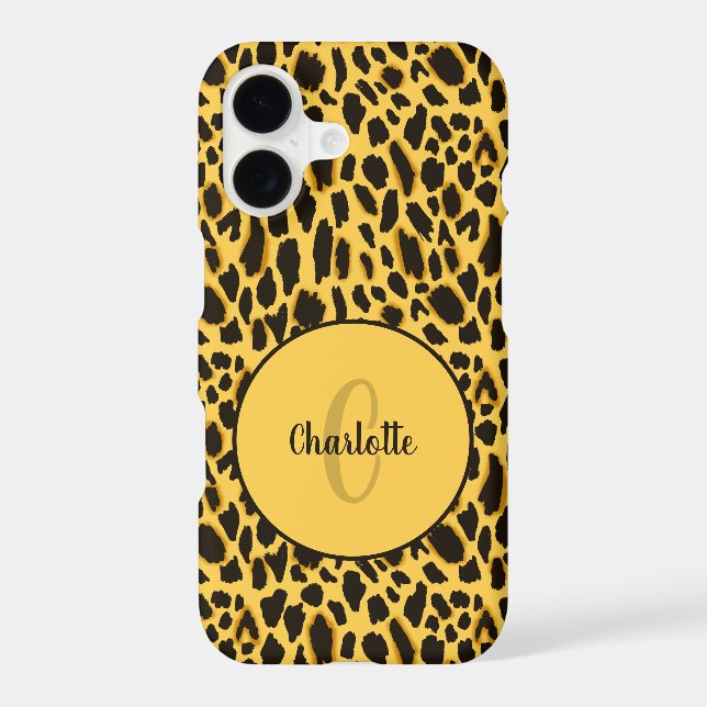 Yellow Cheetah Print Black Spots Animal Pattern iPhone Case (Back)