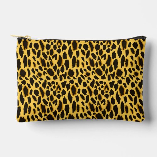 Yellow Cheetah Print Cosmetic and Accessory Pouch