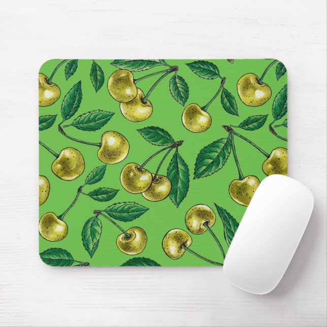 Yellow cherries mouse pad (With Mouse)