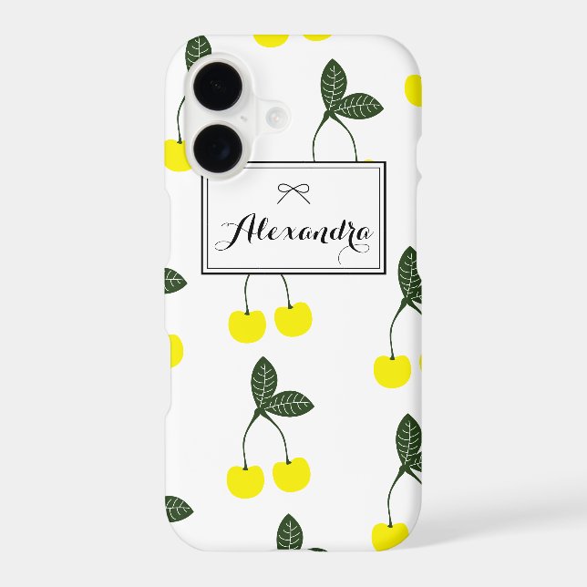 Yellow Cherries Pattern Personalized iPhone 7 Plus Case (Back)
