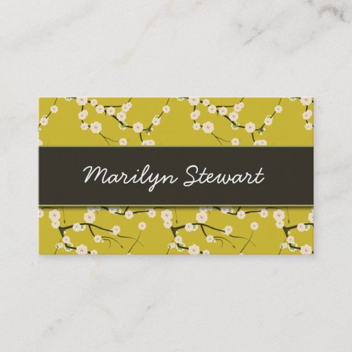 Customizable Yellow Cherry Blossoms Business Cards