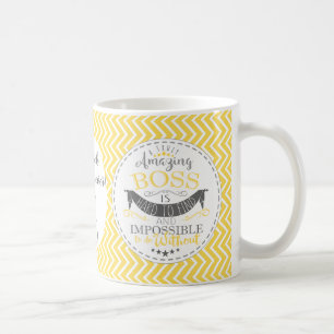 Yellow Chevron Amazing Boss Mug