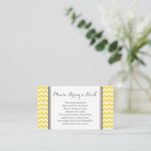 Yellow Chevron Baby Shower Book Request Card (Standing Front)