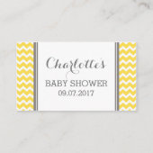Yellow Chevron Baby Shower Book Request Card (Back)