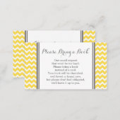 Yellow Chevron Baby Shower Book Request Card (Front/Back)