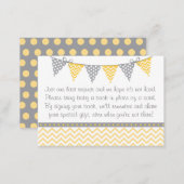Yellow Chevron Baby Shower Book Request Cards (Front/Back)