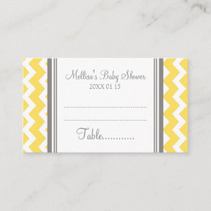 Yellow Chevron Baby Shower Table Place Setting Card