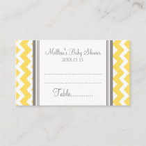 Yellow Chevron Baby Shower Table Place Setting Place Card