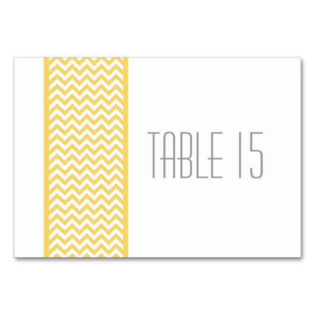 Yellow Chevron Border Table Card (Front)