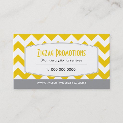 Customizable Yellow Chevron Business Card