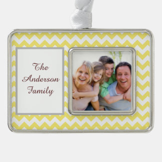 Yellow Chevron Christmas Ornament
