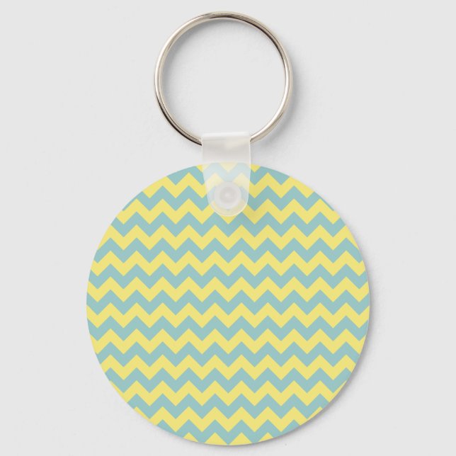 Yellow Chevron Design Keychain (Front)