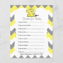 Yellow Chevron Elephant Baby Shower - Wishes