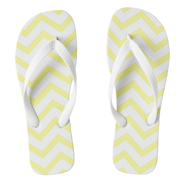 Yellow Chevron Flip Flops (Footbed)