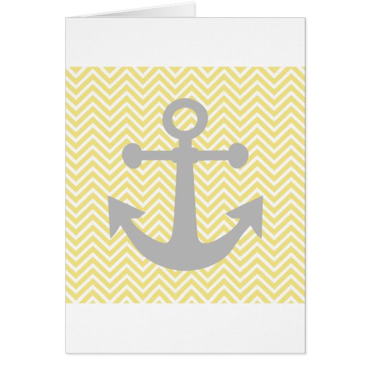 Yellow Chevron Gray Anchor Card