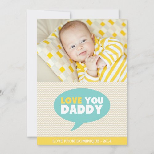 Yellow Chevron Love You Daddy | Father's Day Card
