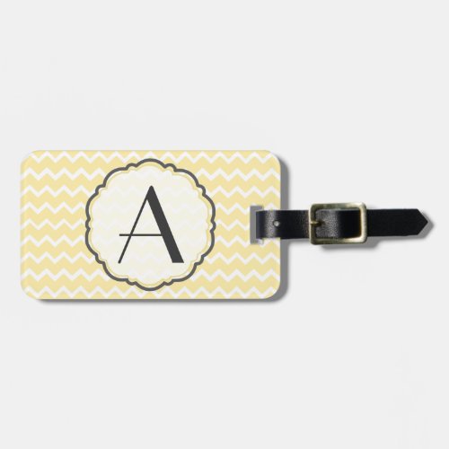 Yellow Chevron Monogram Luggage Tag