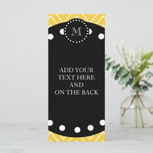 Yellow Chevron Pattern | Black Monogram (Standing Front)