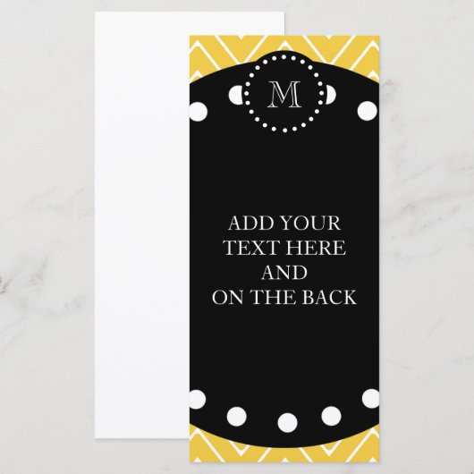 Yellow Chevron Pattern | Black Monogram (Front/Back)
