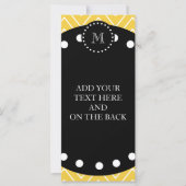 Yellow Chevron Pattern | Black Monogram (Front)