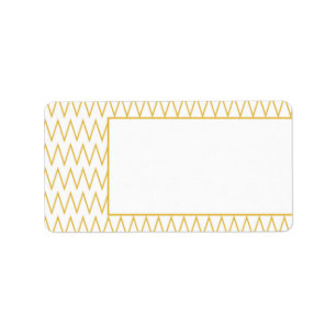 Yellow Chevron Pattern Blank Address Labels