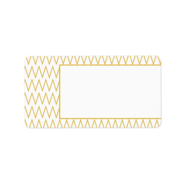 Yellow Chevron Pattern Blank Address Labels (Front)
