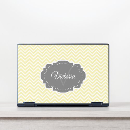 Yellow Chevron Personalized HP Laptop Skin