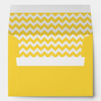 Yellow Chevron Print Envelope by Mintleafstudio at Zazzle