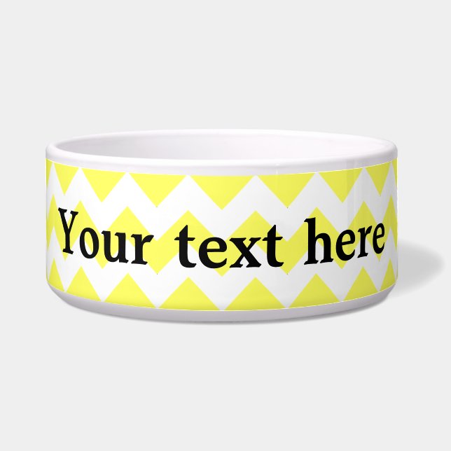 Yellow chevron stripes pattern bowl (Front)