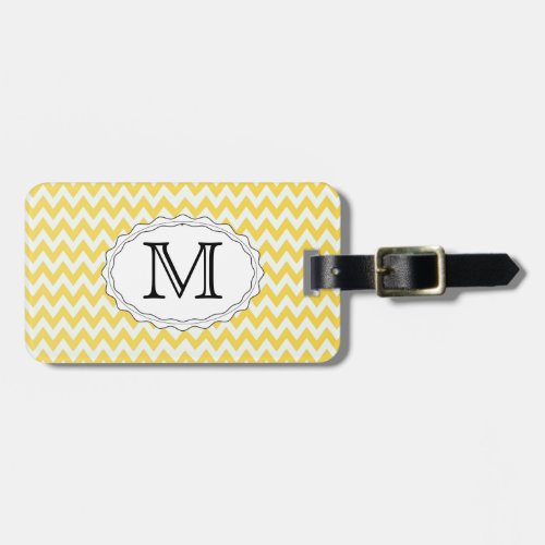 Yellow chevron Travel Bag Tag Template