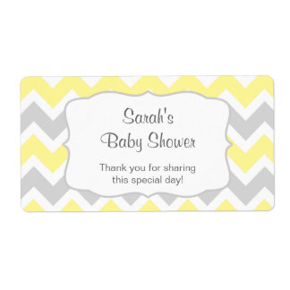 Yellow Chevron Water Bottle or favor u customize Label