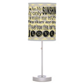 Yellow Chevron You Are My Sunshine Table Lamp (Front)