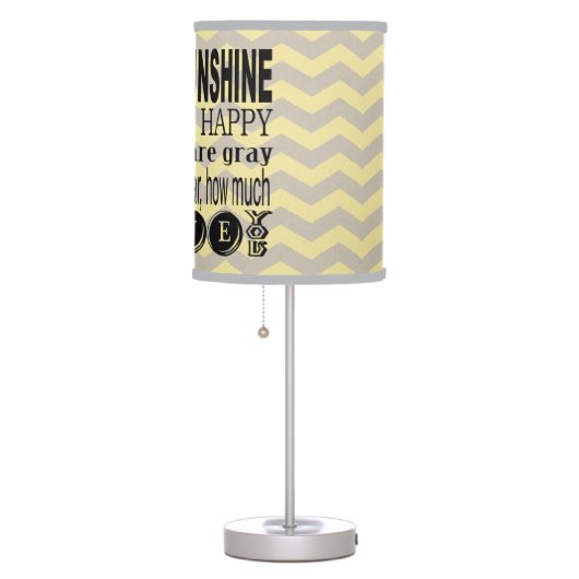 Yellow Chevron You Are My Sunshine Table Lamp (Right)