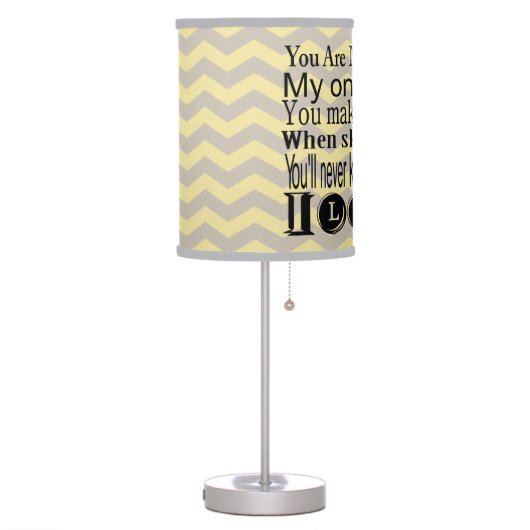 Yellow Chevron You Are My Sunshine Table Lamp (Left)